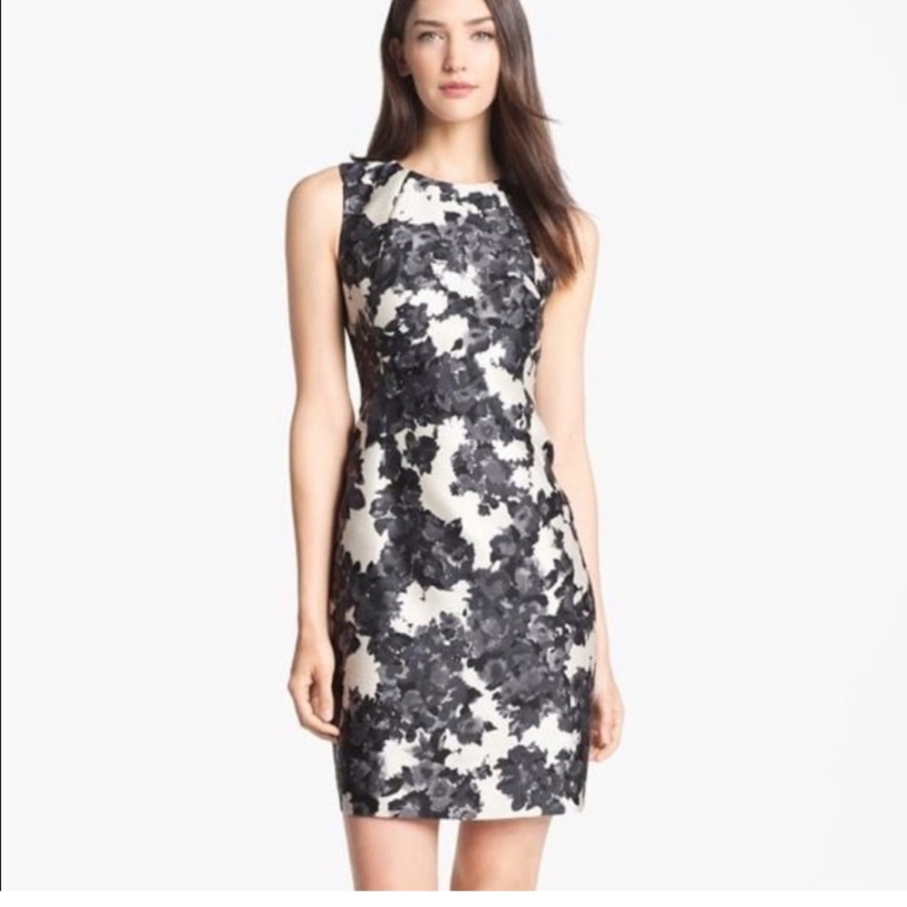 Kate Spade Leena Gray Floral Sheath Dress Size 12